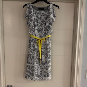 The Limited Gray and Yellow Floral Mini Dress. Size 0